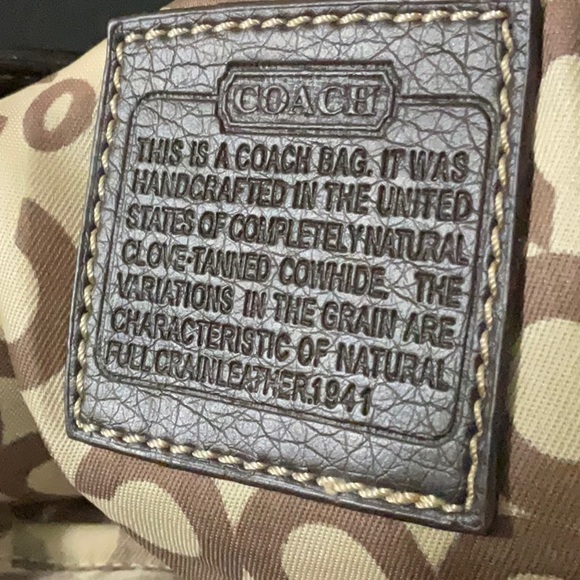 Coach 1941 Signature C Brown Canvas & leather Satchel Shoulder Bag Handbag - Picture 7 of 9